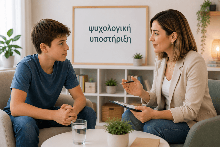 Παιδί σε συνεδρία ψυχολογικής υποστήριξης